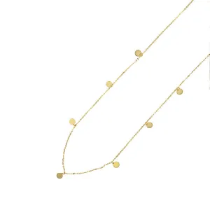 14 Karat Yellow Gold Dot Necklace