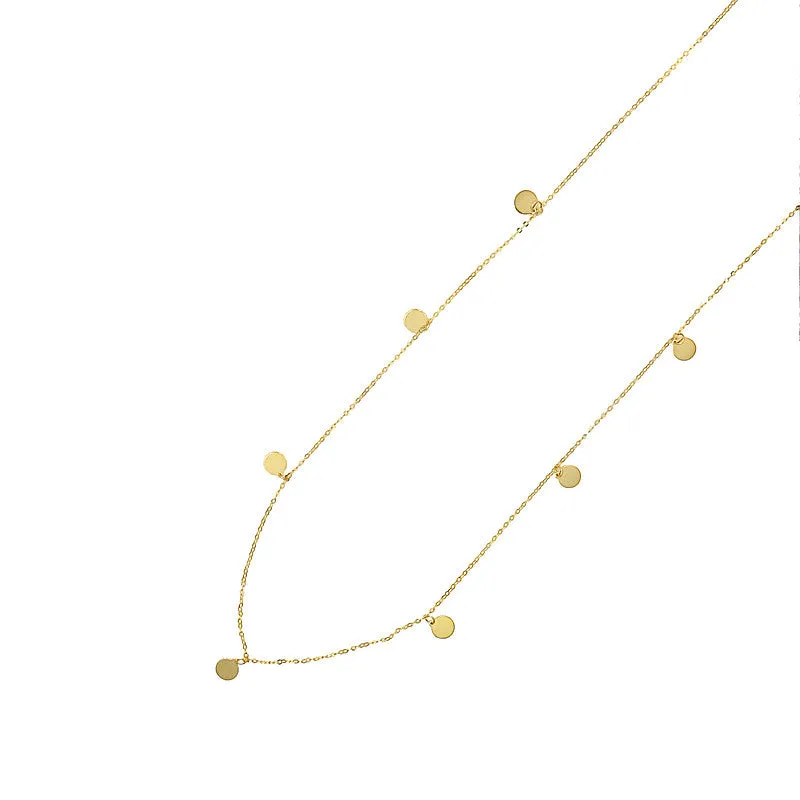 14 Karat Yellow Gold Dot Necklace