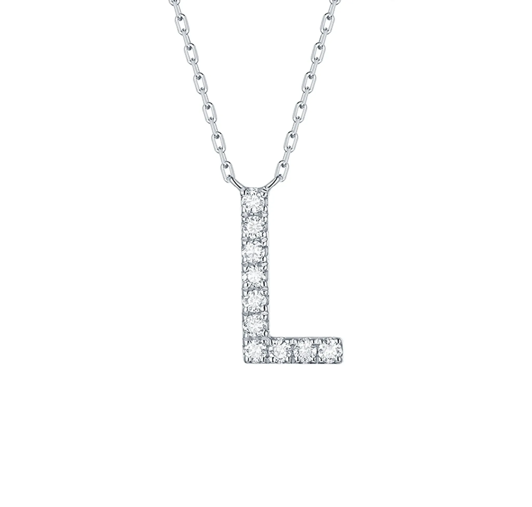 14kt Gold Diamond Initial Pendant Necklace, 0.05ct