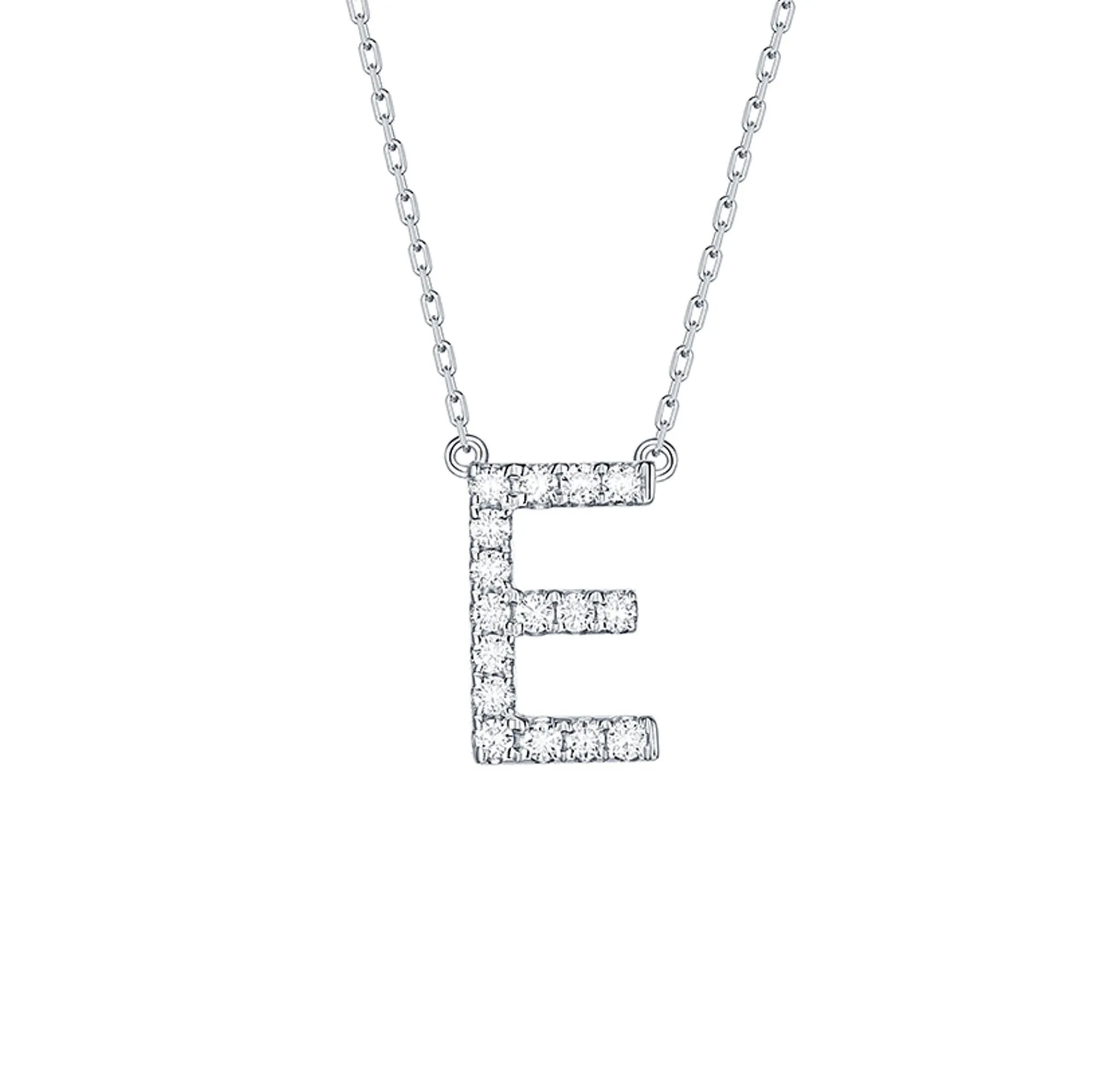 14kt Gold Diamond Initial Pendant Necklace, 0.05ct