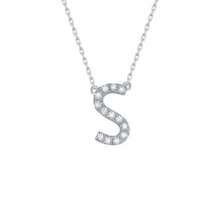 14kt Gold Diamond Initial Pendant Necklace, 0.05ct