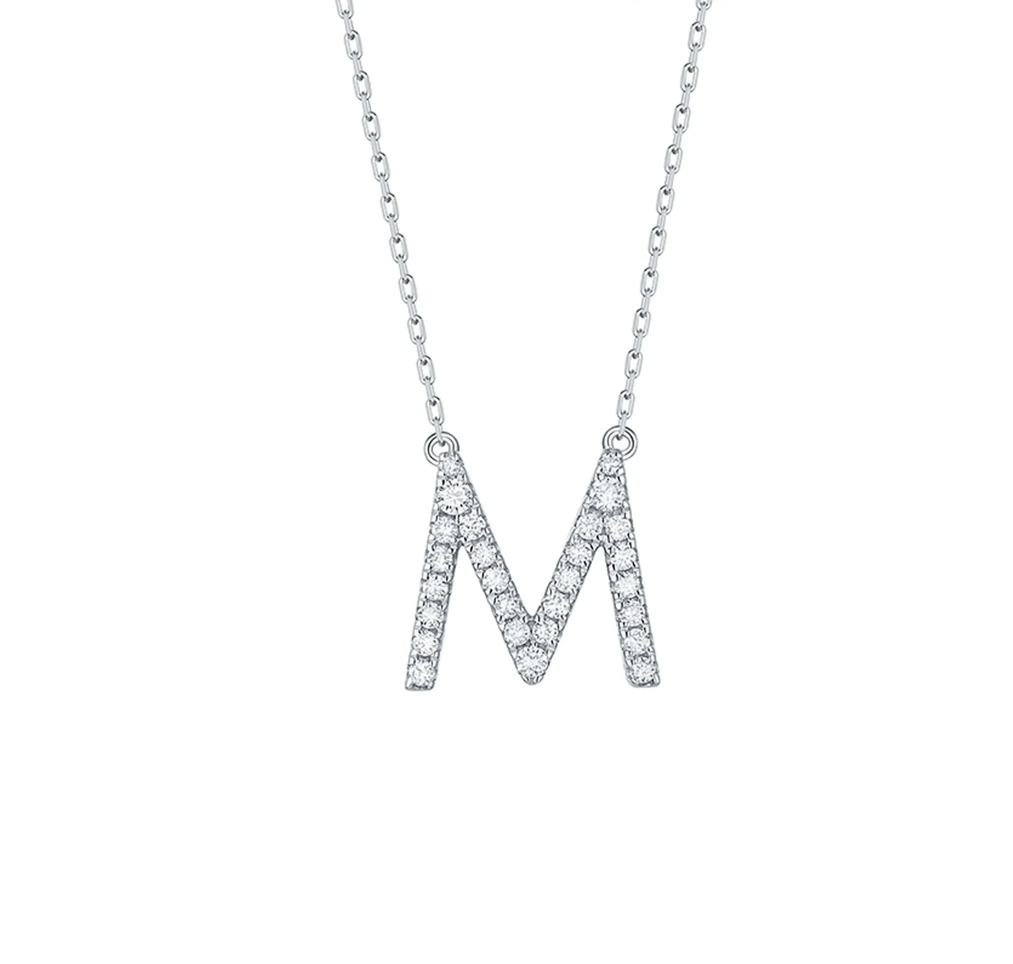14kt Gold Diamond Initial Pendant Necklace, 0.05ct