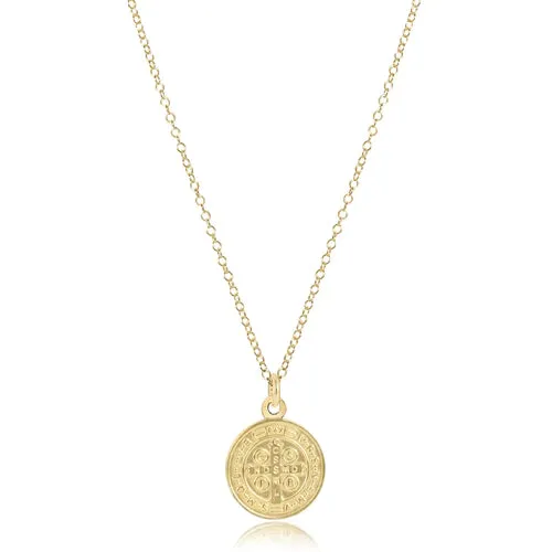 16" Necklace Gold - Blessing Gold Disc