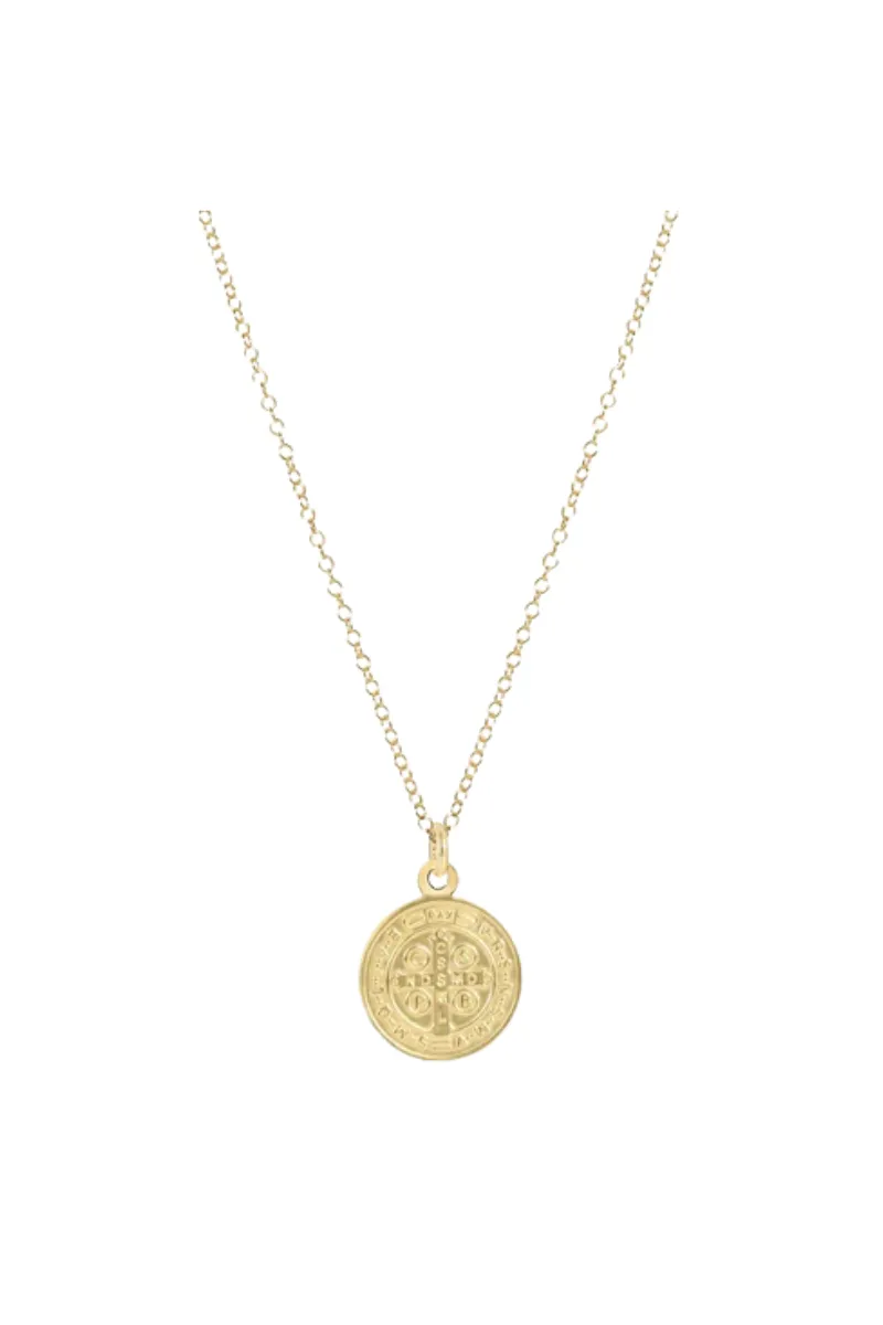16" Necklace Gold - Blessing Gold Disc
