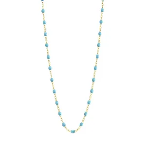 18K Gold and Turquoise Resin Beaded "Classic" Necklace