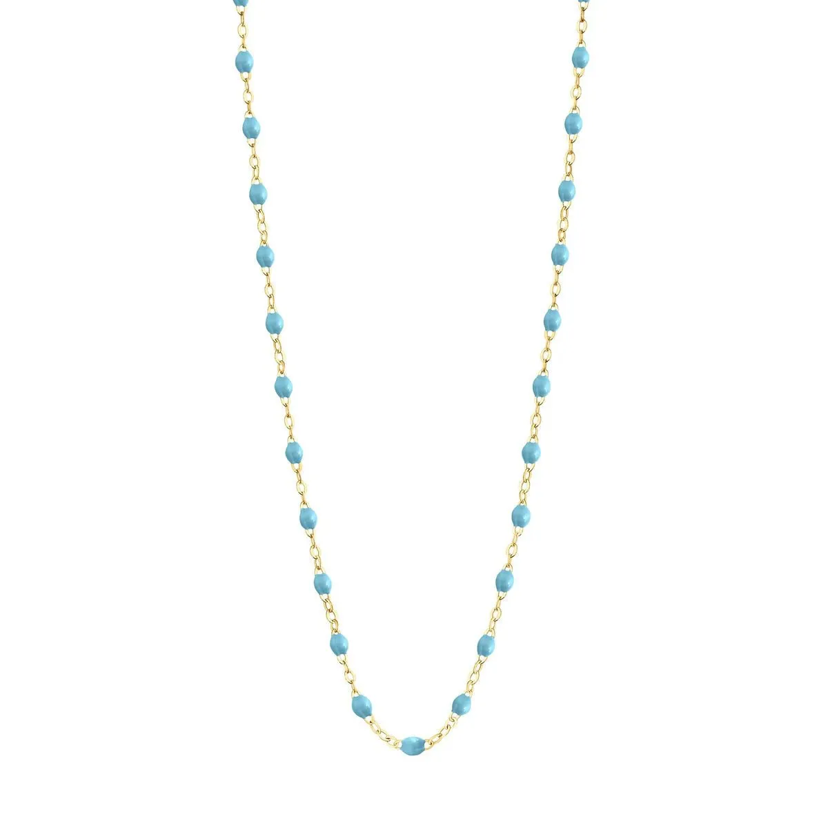 18K Gold and Turquoise Resin Beaded "Classic" Necklace