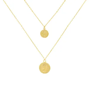 2 Piece Coin Set Necklace Combo Set