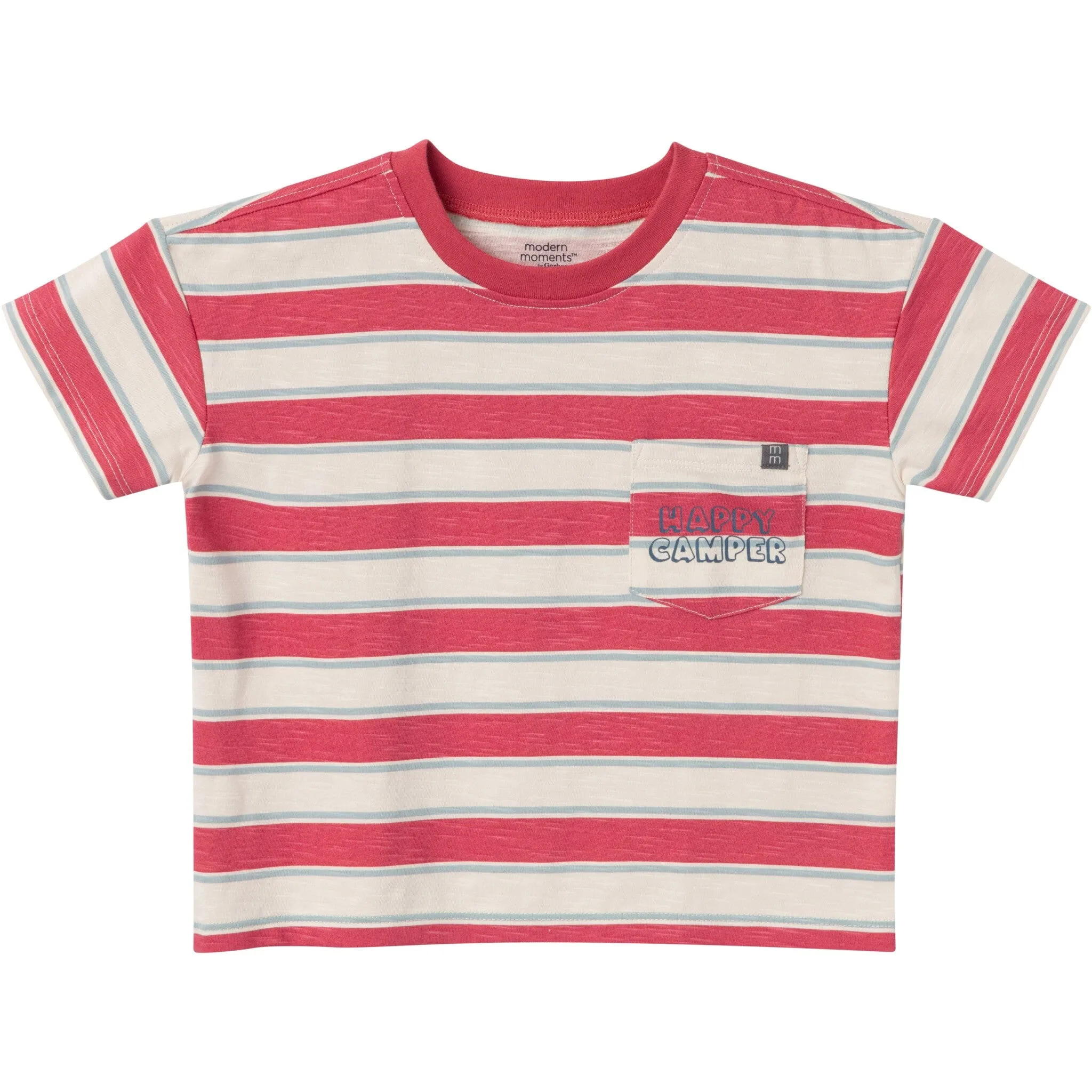 2-Piece Toddler Boys Coastal Stripe Top and Cargo Shorts Set