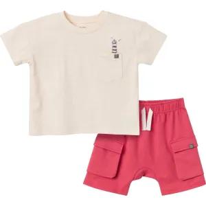 2-Piece Toddler Boys Lighthouse Top and Cargo Shorts Set