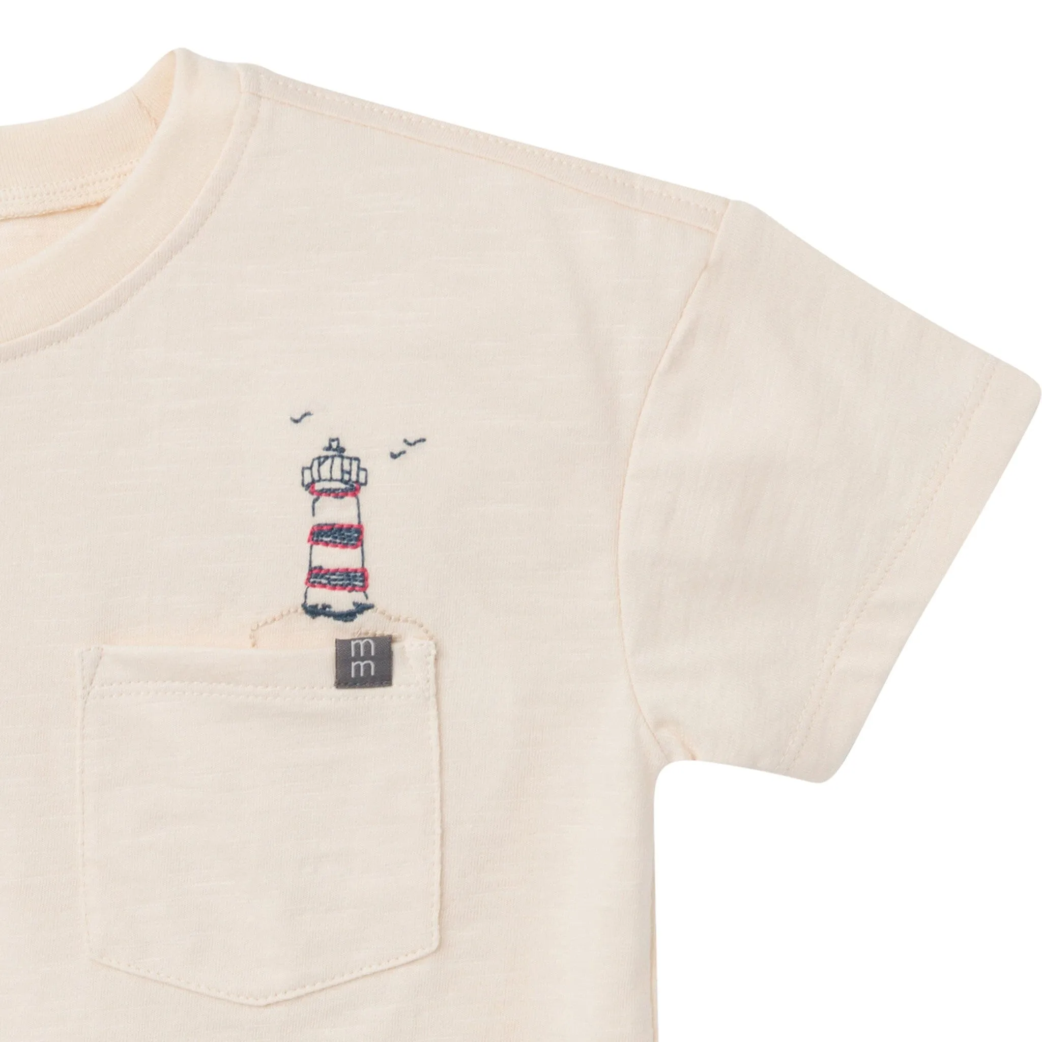 2-Piece Toddler Boys Lighthouse Top and Cargo Shorts Set