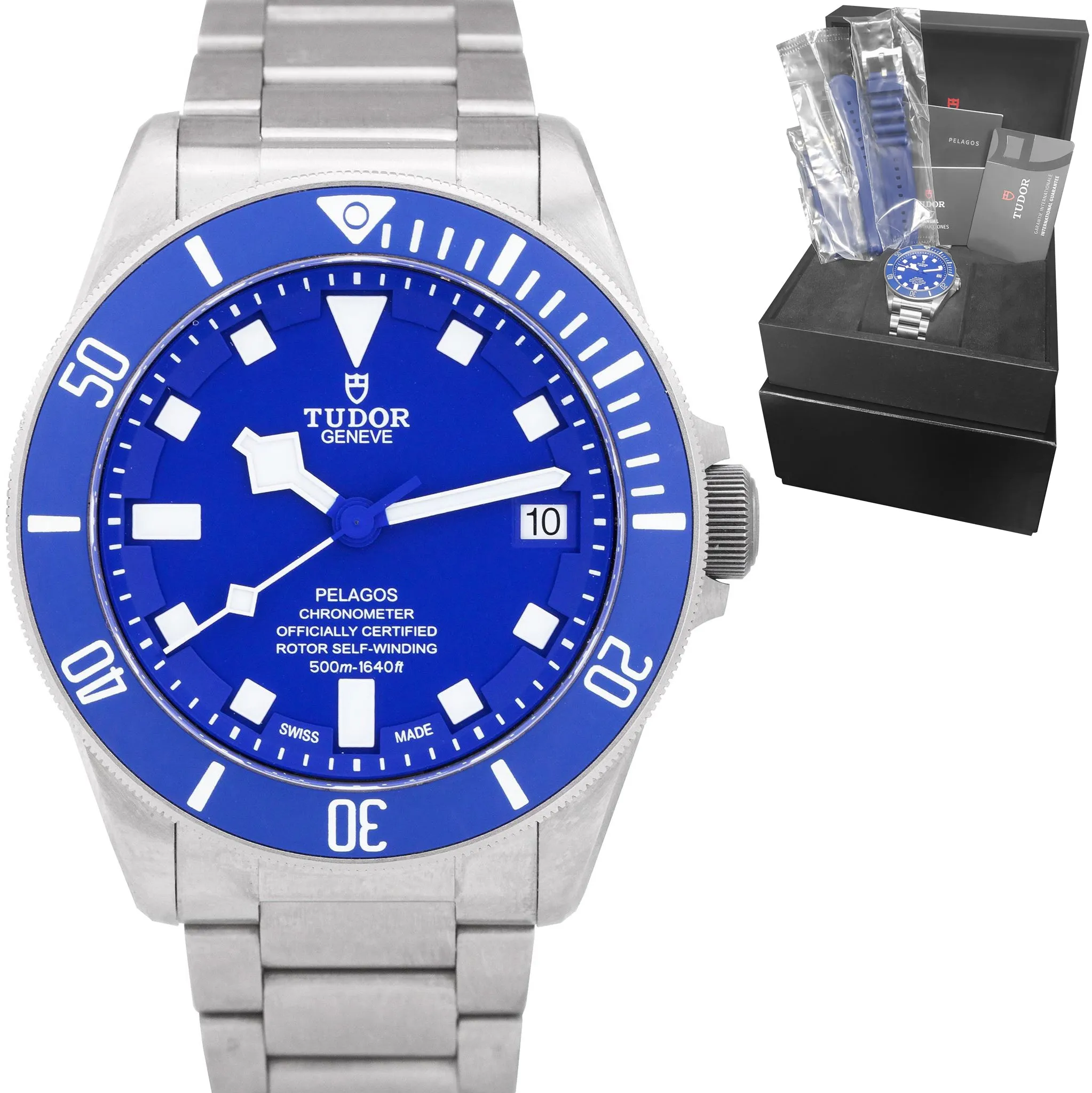 2020 UNPOLISHED Tudor Pelagos Blue Titanium 42mm Automatic Date Watch 25600 TB