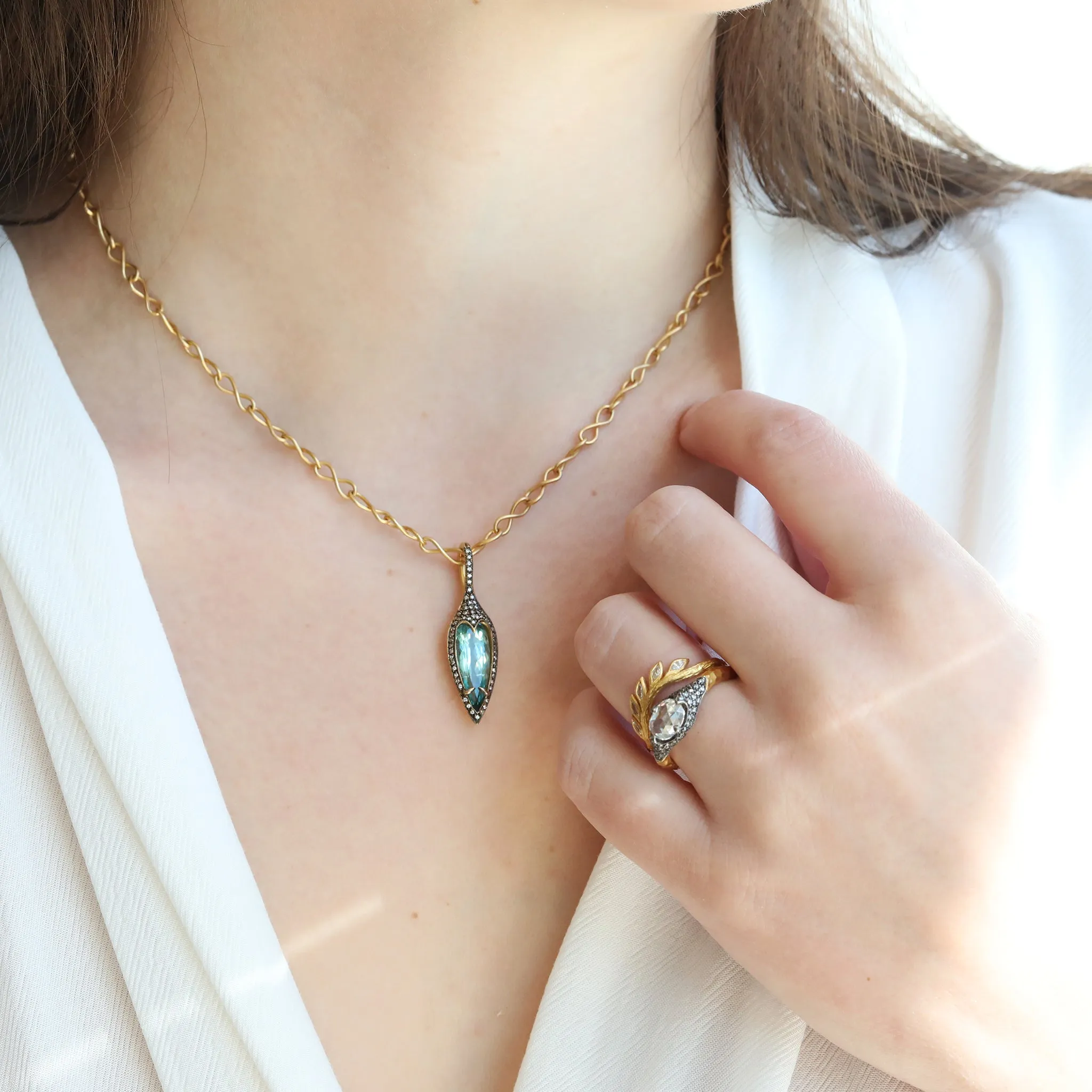 22K Gold "Infinity" Chain with Handmade Toggle Clasp