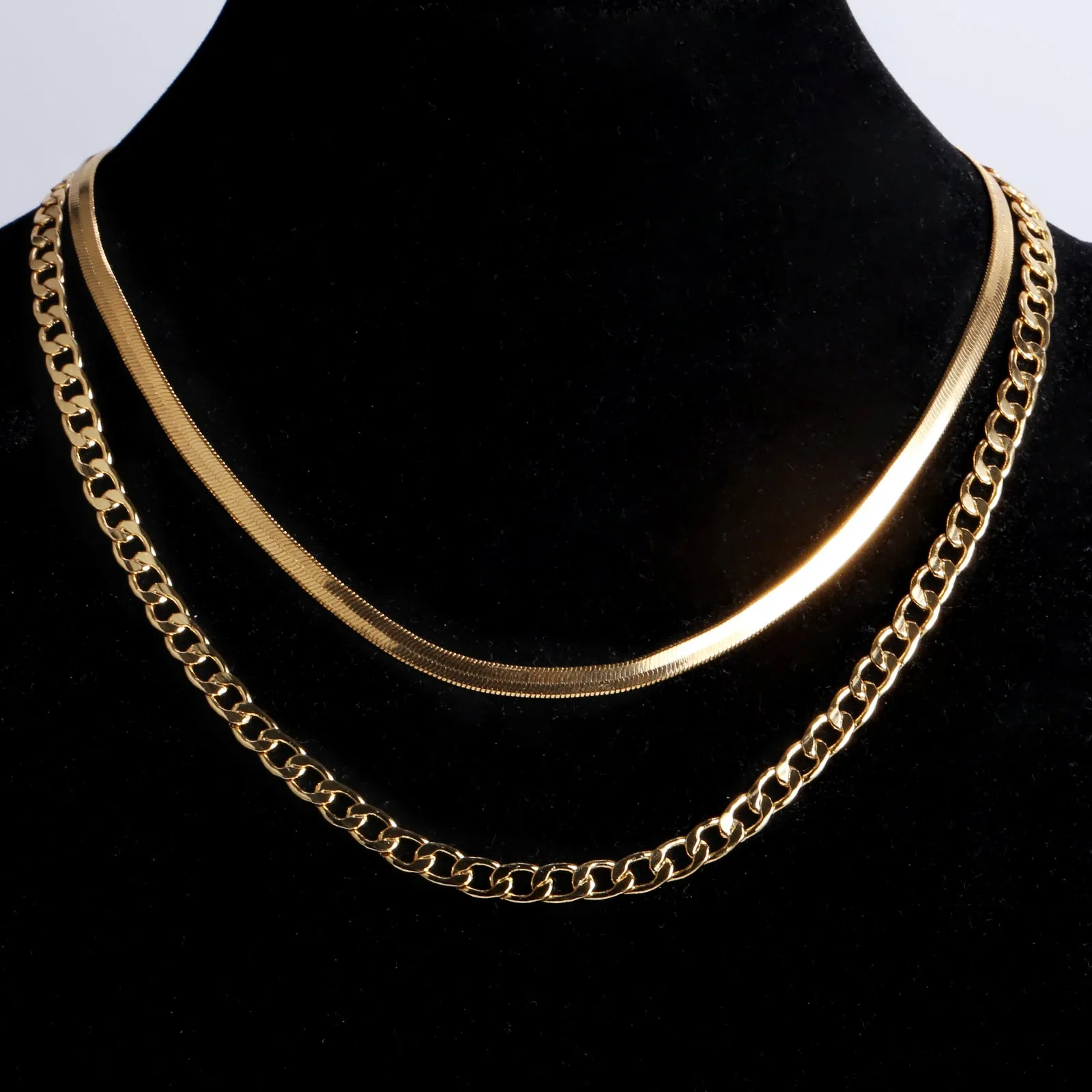 2PK 14K Gold Layered Choker Necklace
