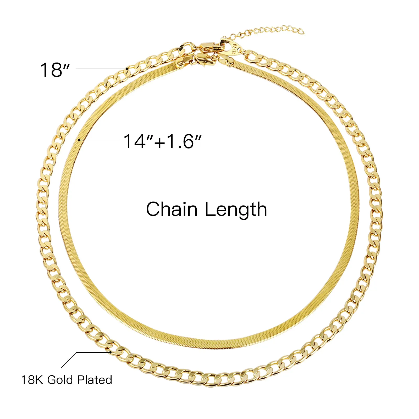 2PK 14K Gold Layered Choker Necklace