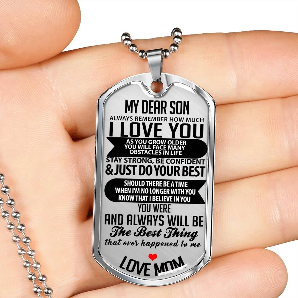4 My Dear Son Luxury Tag Necklaces (Four Necklaces)