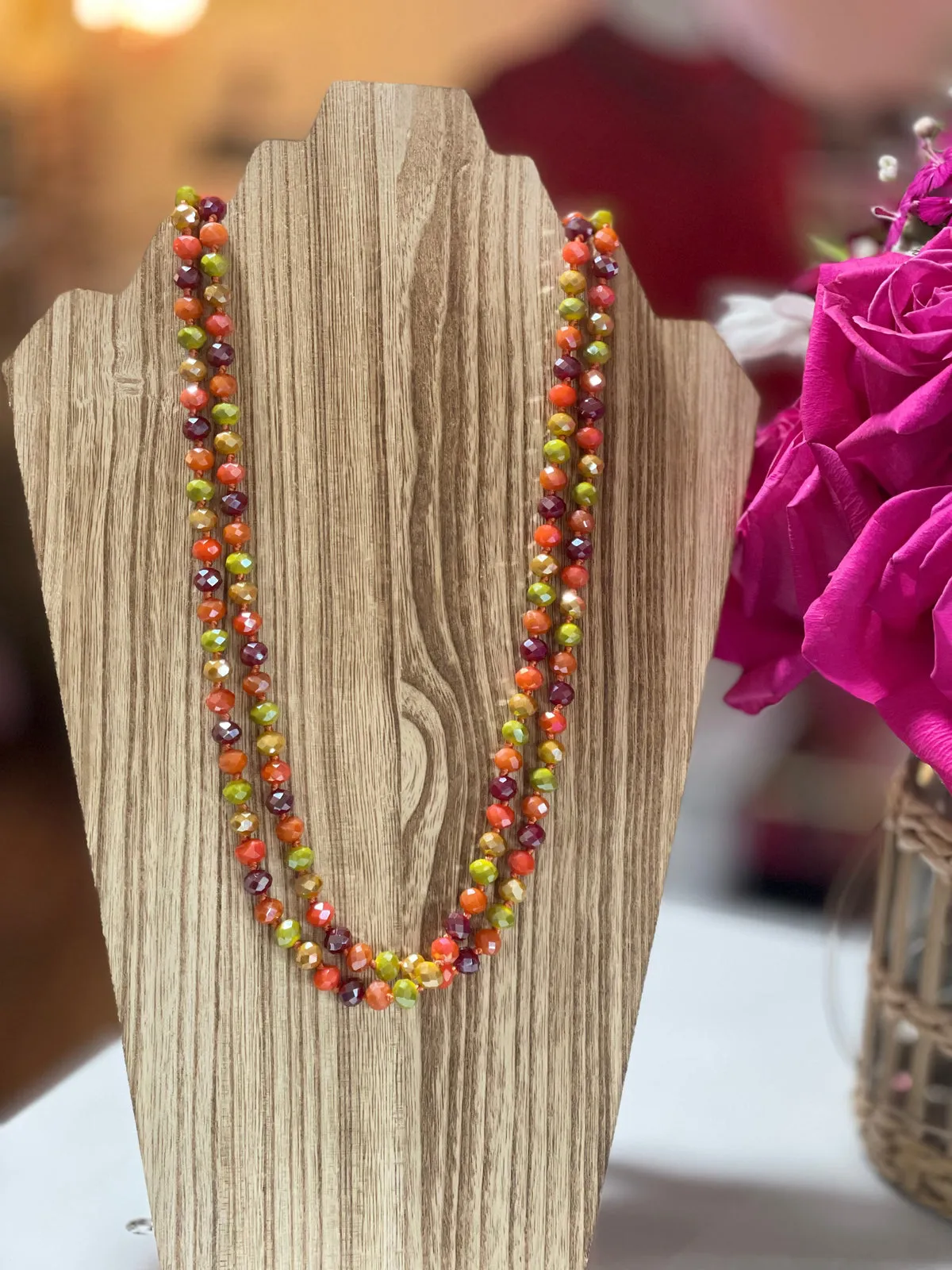 60" Assorted Colorful Crystal Beaded Necklaces