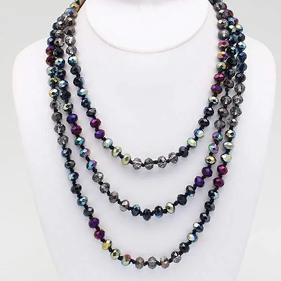 60" Assorted Colorful Crystal Beaded Necklaces