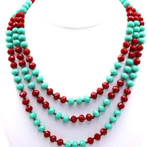 60" Assorted Colorful Crystal Beaded Necklaces