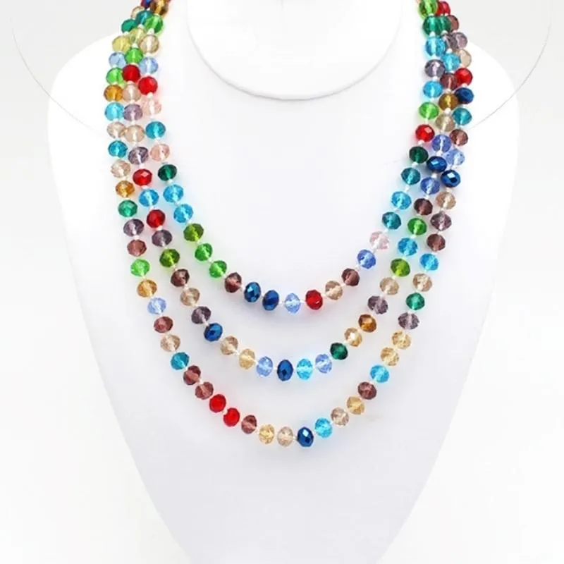 60" Assorted Colorful Crystal Beaded Necklaces