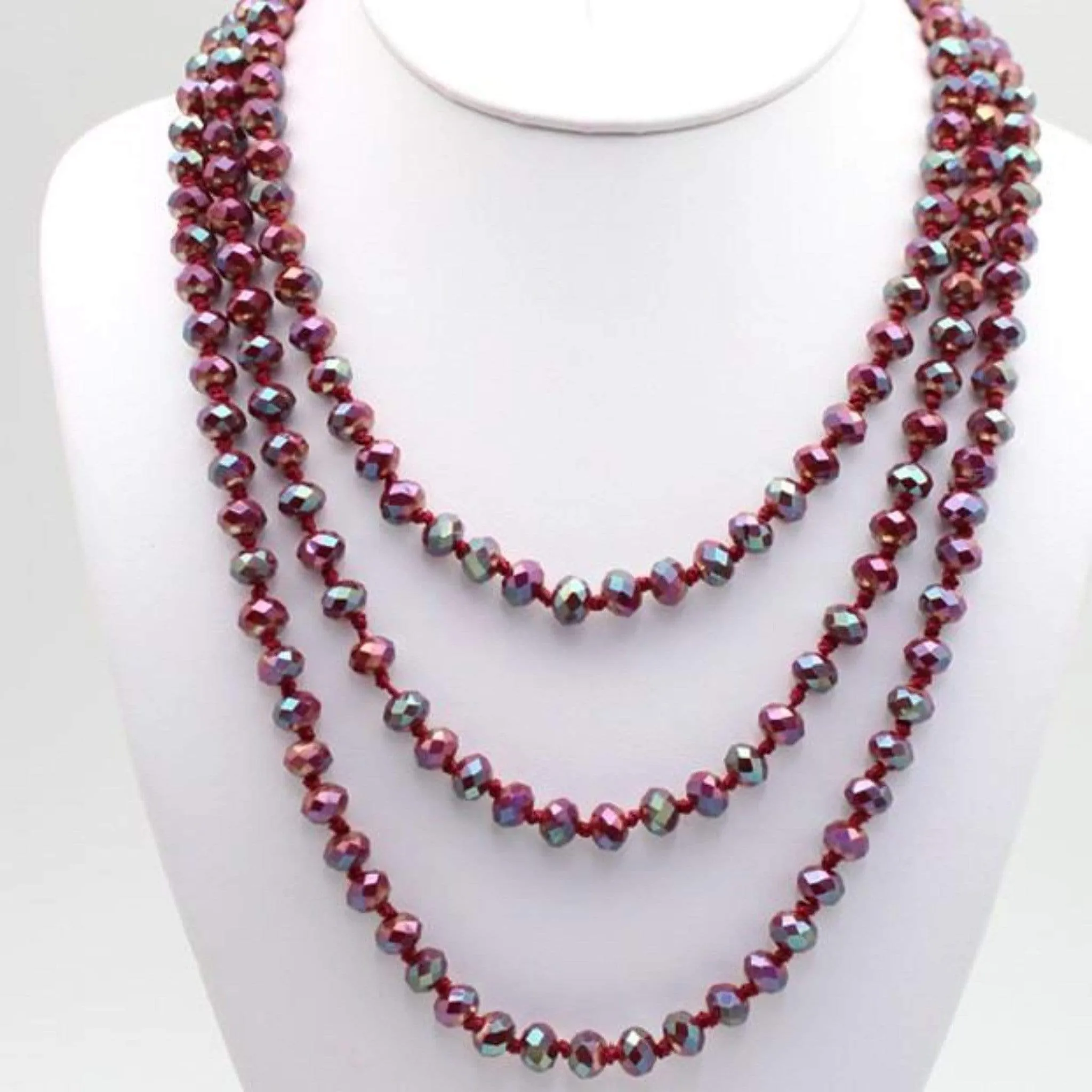 60" Assorted Colorful Crystal Beaded Necklaces