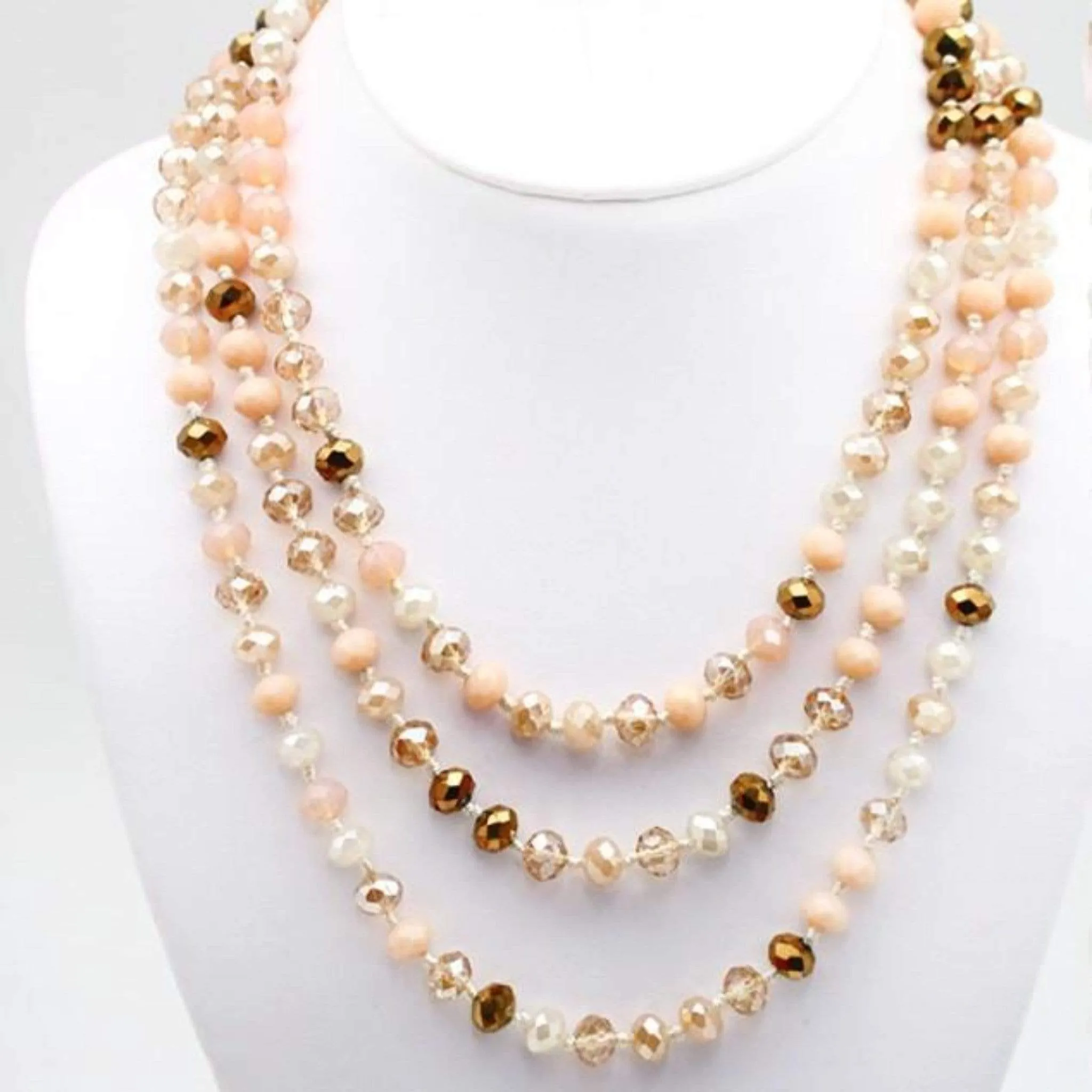 60" Assorted Colorful Crystal Beaded Necklaces