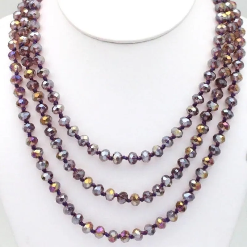 60" Assorted Colorful Crystal Beaded Necklaces