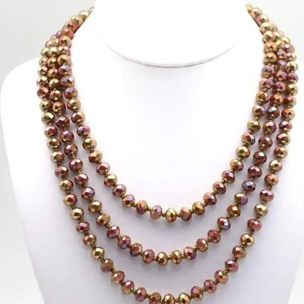 60" Assorted Colorful Crystal Beaded Necklaces