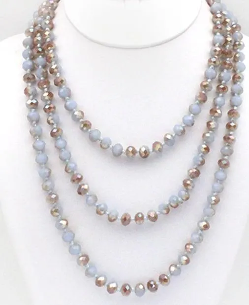 60" Assorted Colorful Crystal Beaded Necklaces