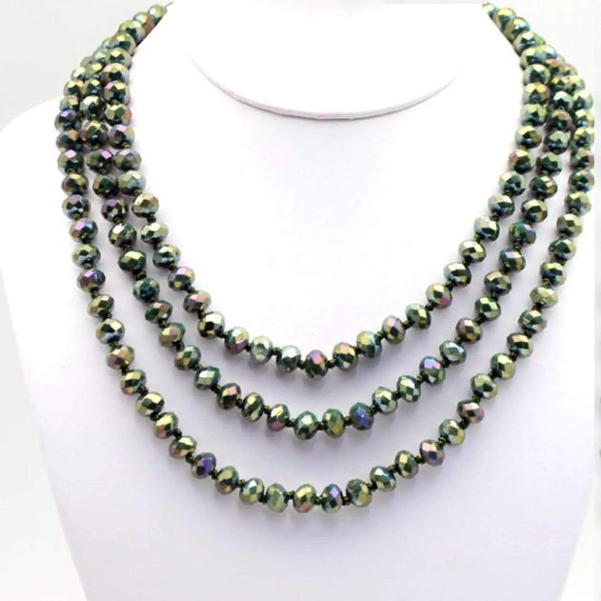 60" Assorted Colorful Crystal Beaded Necklaces
