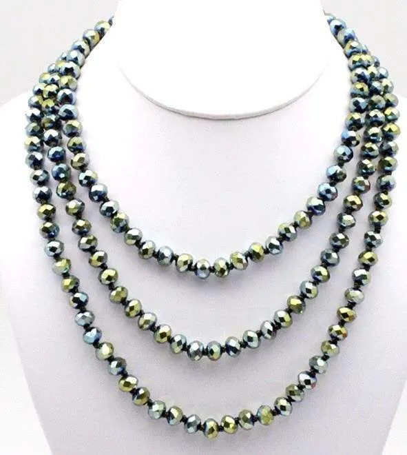 60" Assorted Colorful Crystal Beaded Necklaces