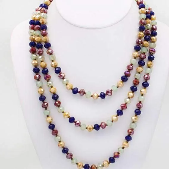 60" Assorted Colorful Crystal Beaded Necklaces