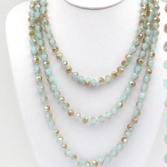 60" Assorted Colorful Crystal Beaded Necklaces