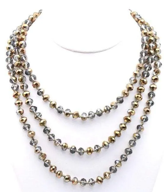 60" Assorted Colorful Crystal Beaded Necklaces