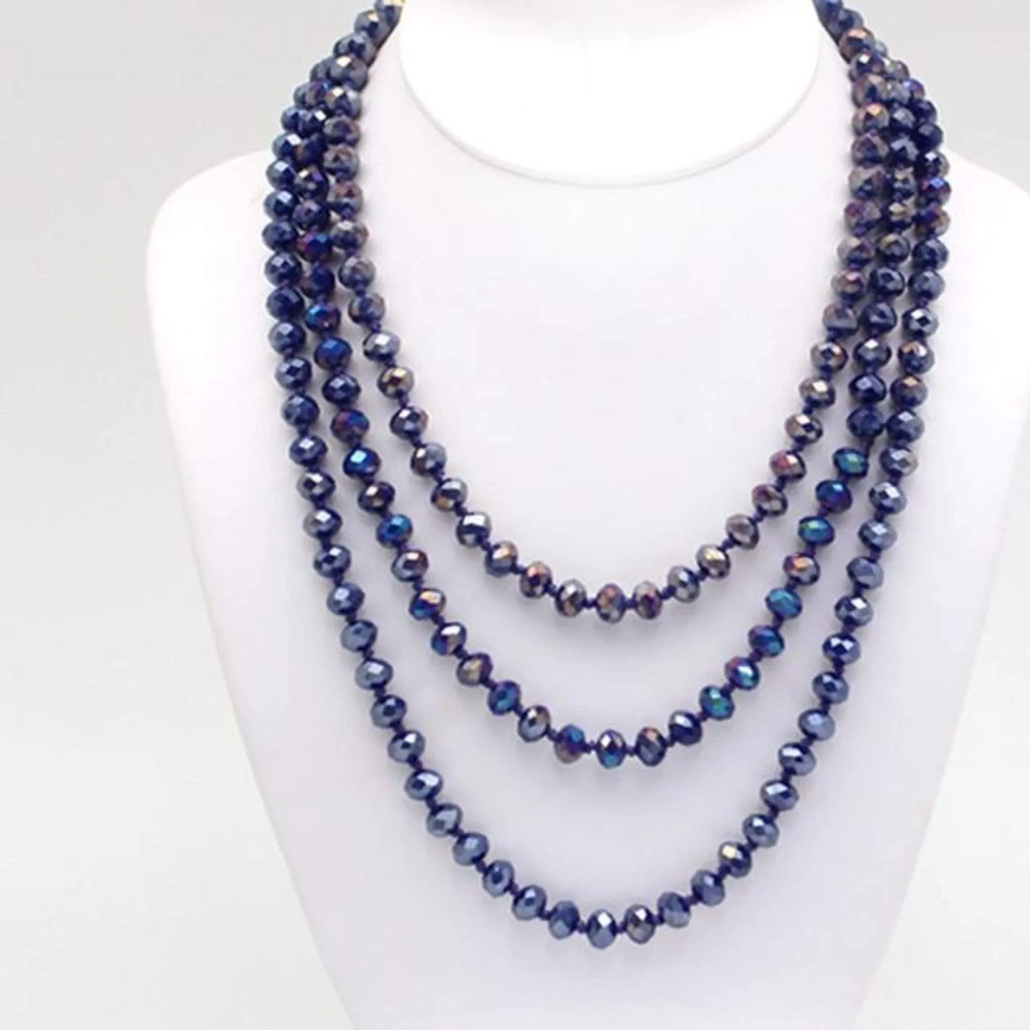 60" Assorted Colorful Crystal Beaded Necklaces