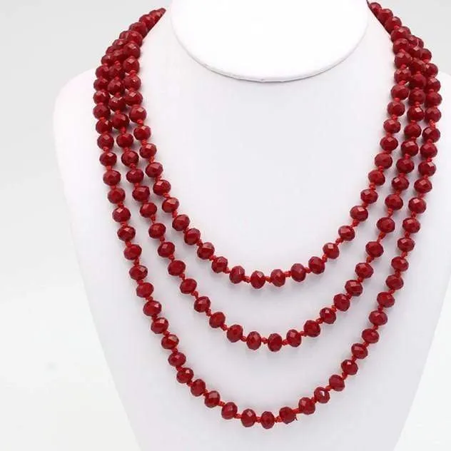 60" Assorted Colorful Crystal Beaded Necklaces