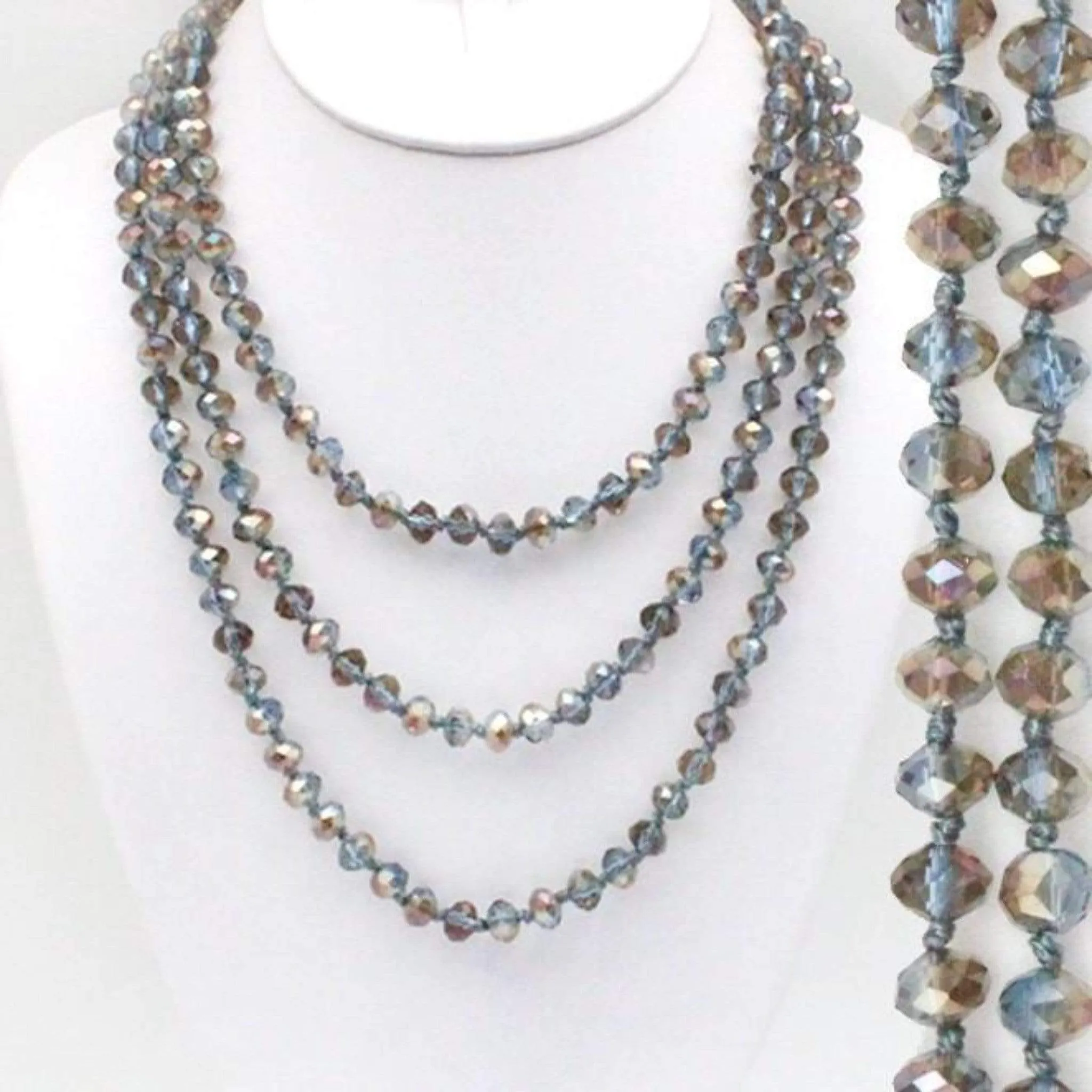 60" Assorted Colorful Crystal Beaded Necklaces