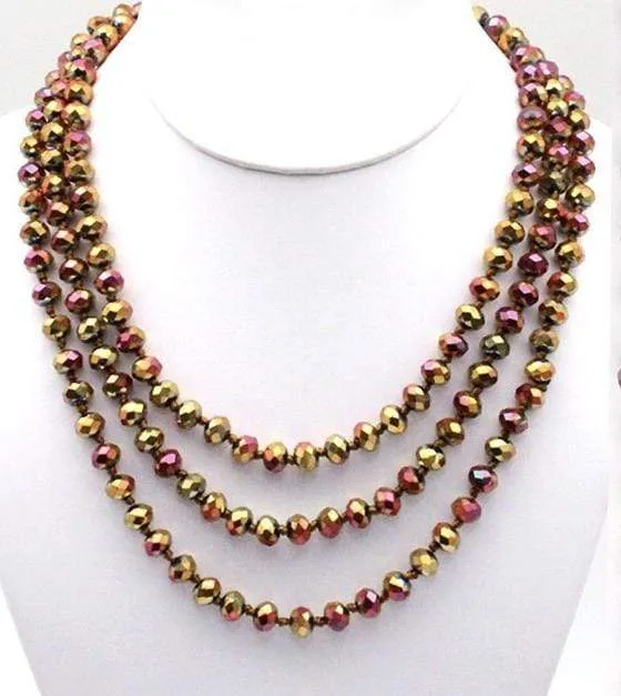 60" Assorted Colorful Crystal Beaded Necklaces
