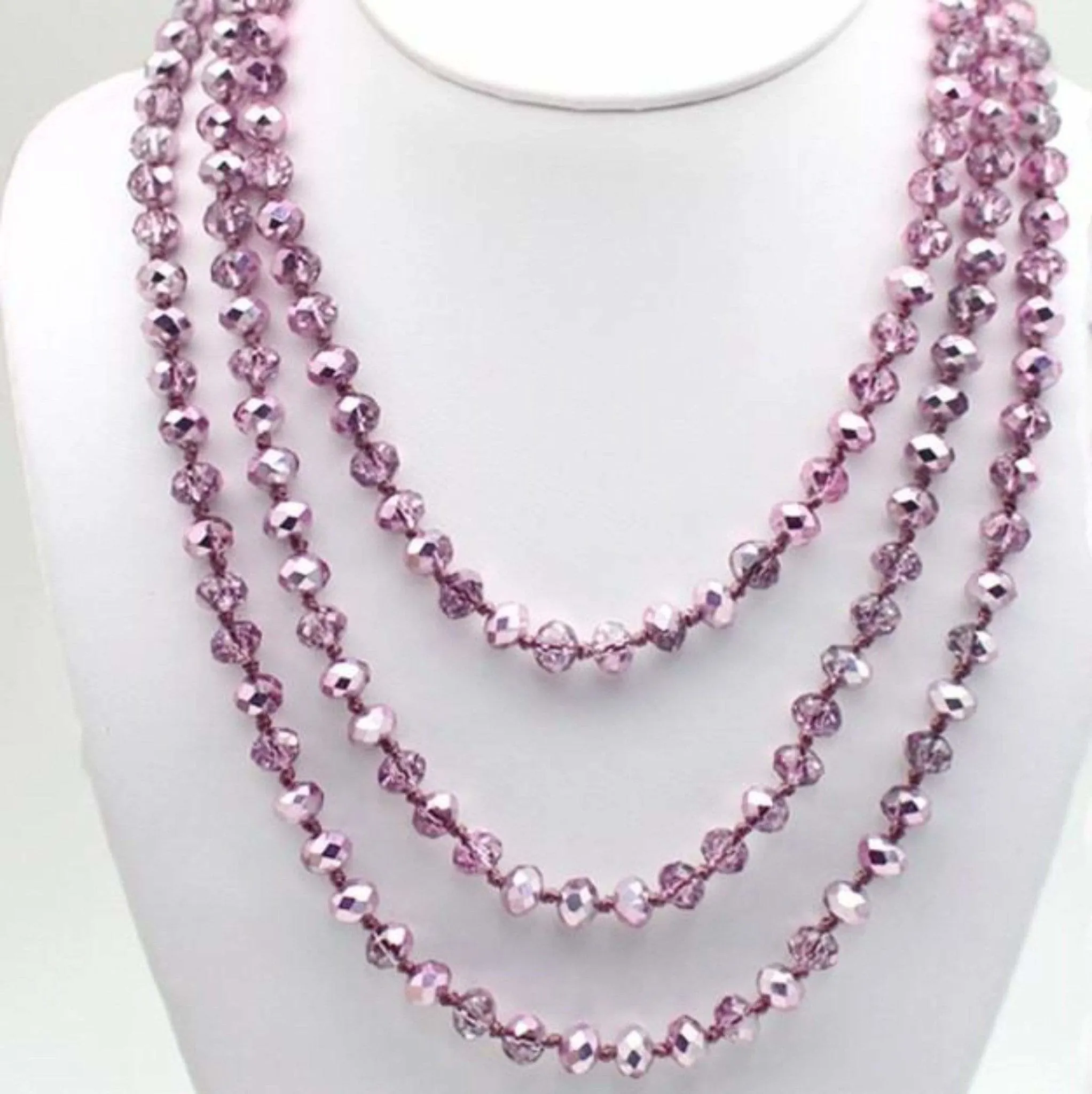 60" Assorted Colorful Crystal Beaded Necklaces