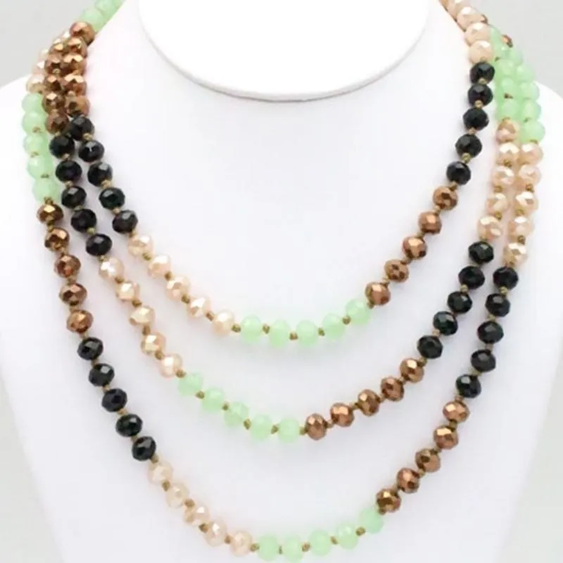 60" Assorted Colorful Crystal Beaded Necklaces