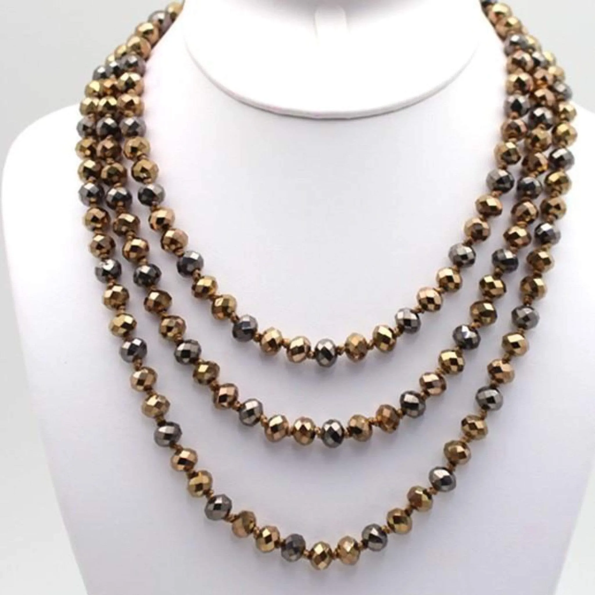 60" Assorted Colorful Crystal Beaded Necklaces