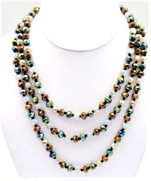 60" Assorted Colorful Crystal Beaded Necklaces