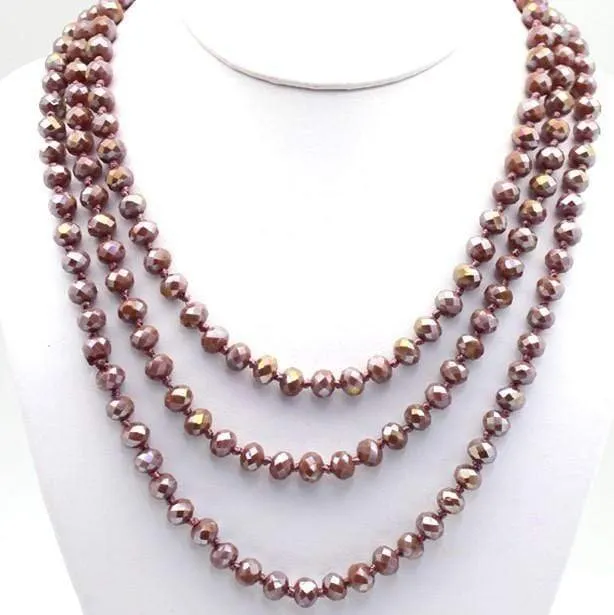 60" Assorted Colorful Crystal Beaded Necklaces