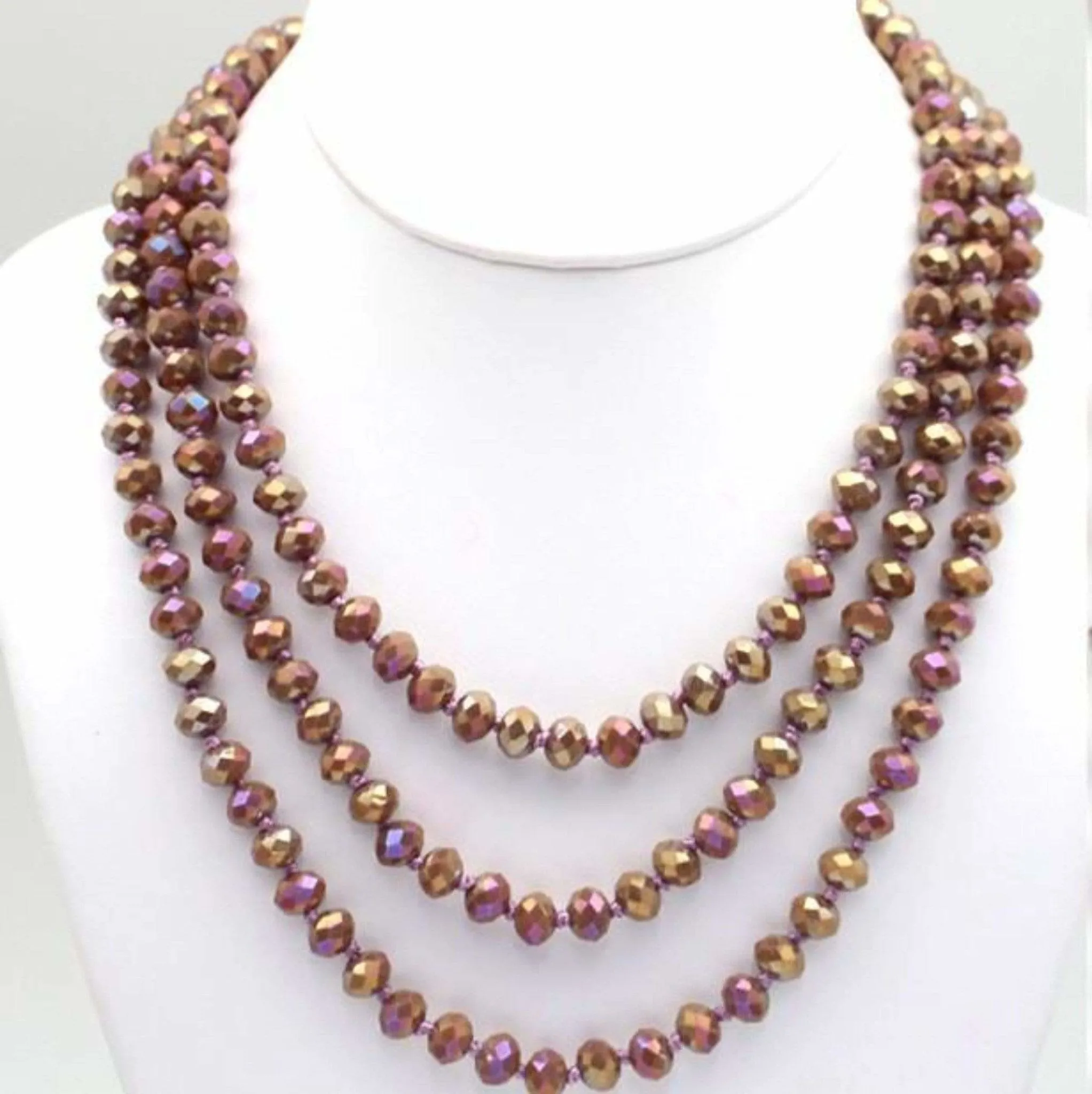 60" Assorted Colorful Crystal Beaded Necklaces
