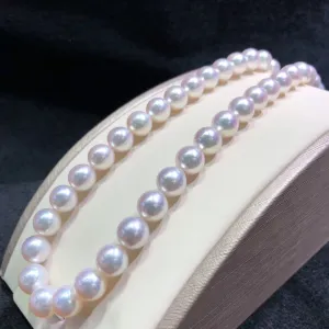 9.5-10.0 mm Japanese White Akoya Cultured Choker Pearl Necklace
