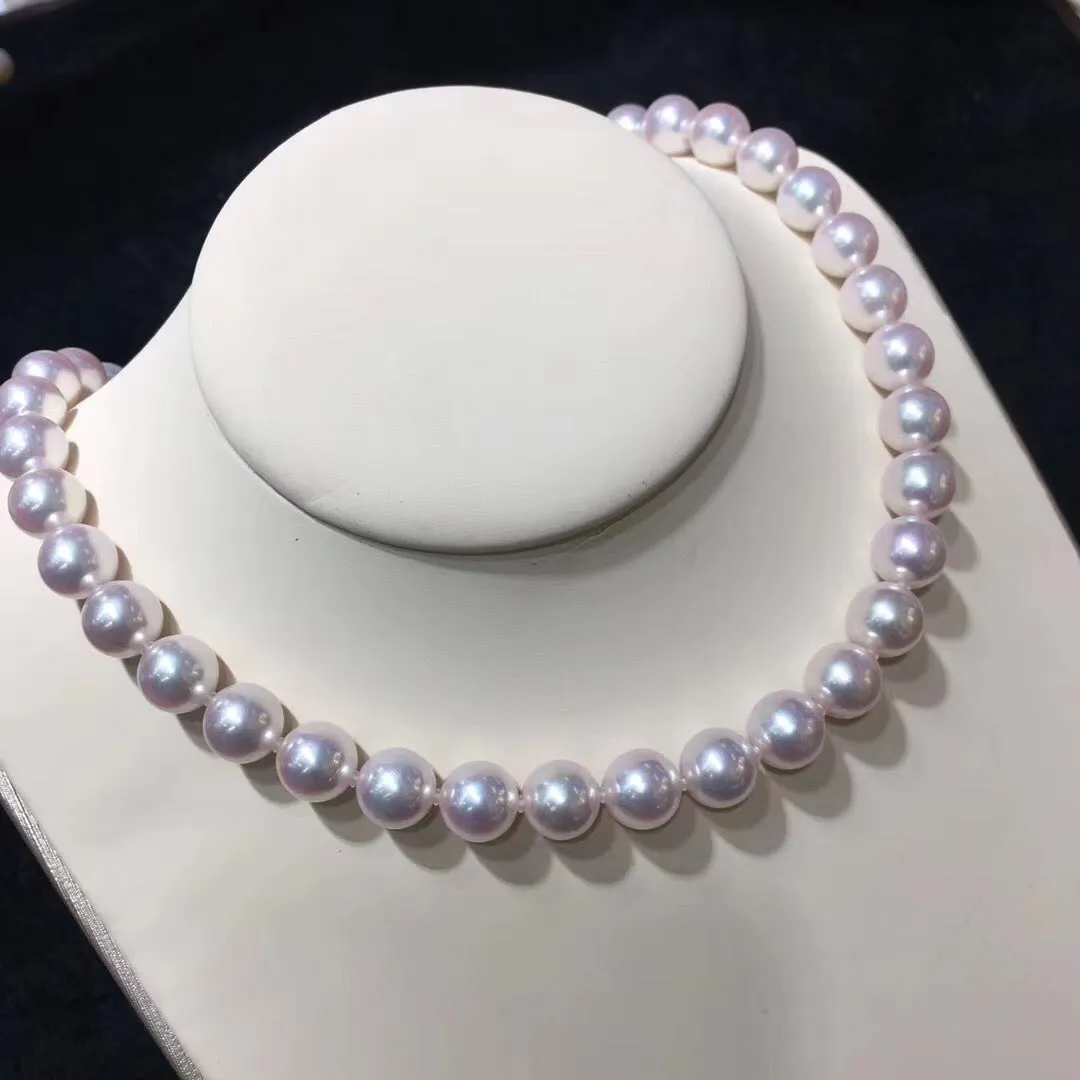 9.5-10.0 mm Japanese White Akoya Cultured Choker Pearl Necklace