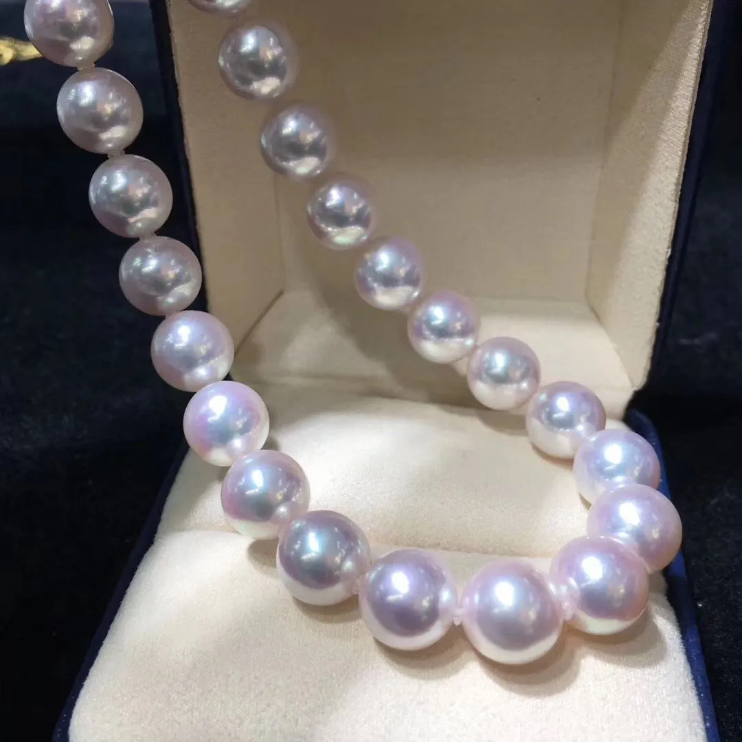 9.5-10.0 mm Japanese White Akoya Cultured Choker Pearl Necklace