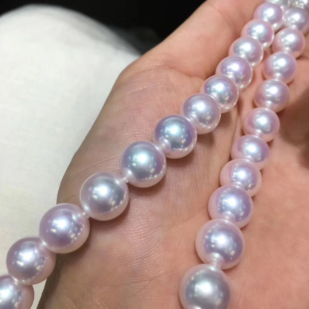 9.5-10.0 mm Japanese White Akoya Cultured Choker Pearl Necklace