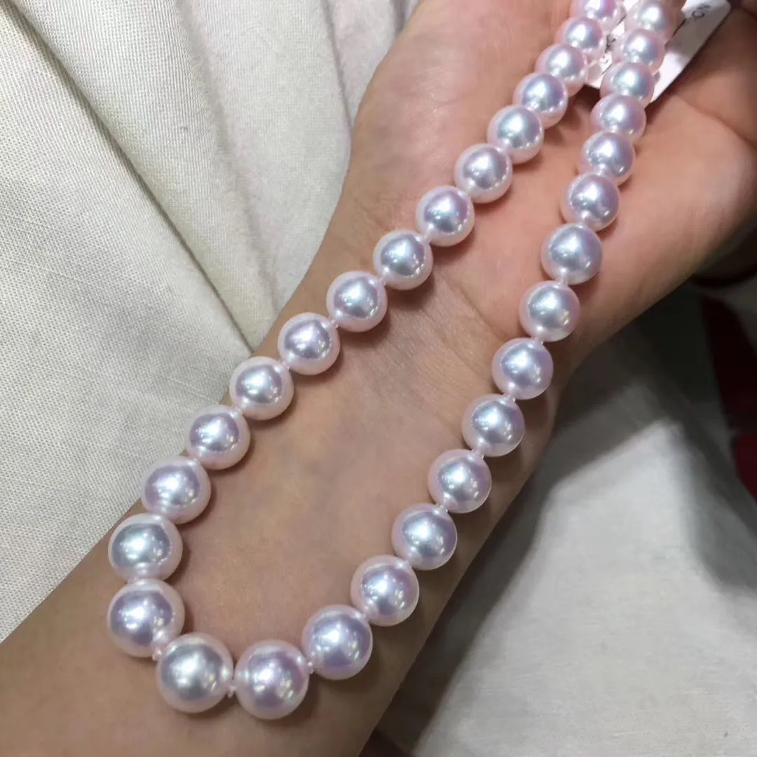 9.5-10.0 mm Japanese White Akoya Cultured Choker Pearl Necklace