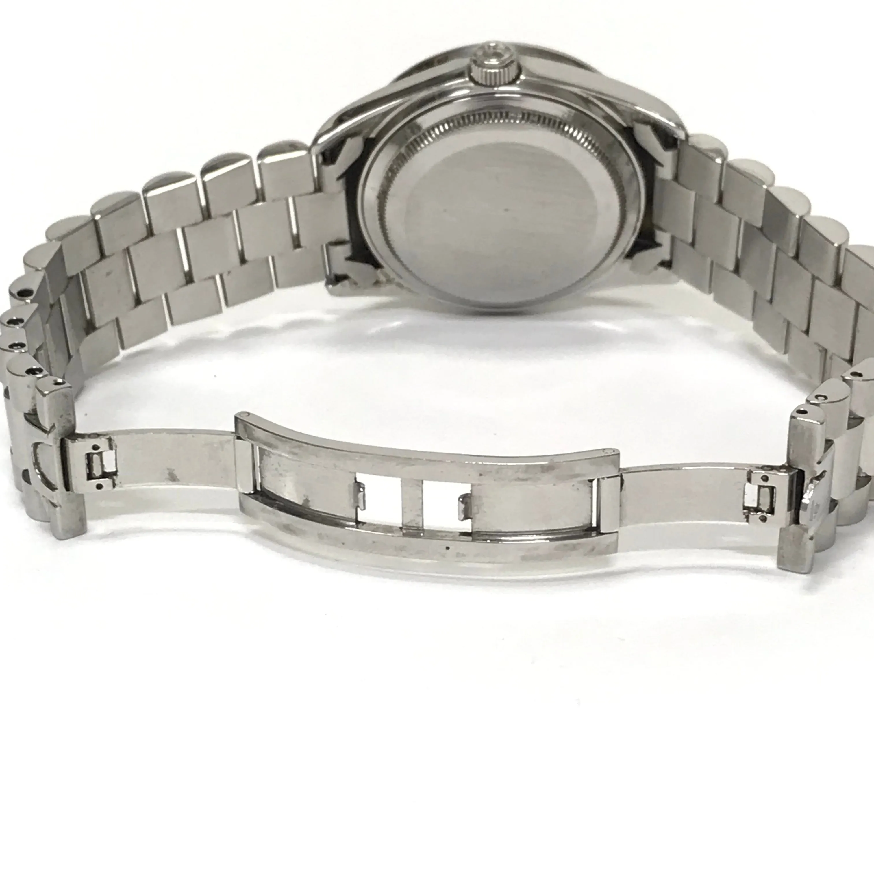 A Bathing Ape Bape Swarovski Crystal Automatic Bapex 'Datejust' Watch Silver