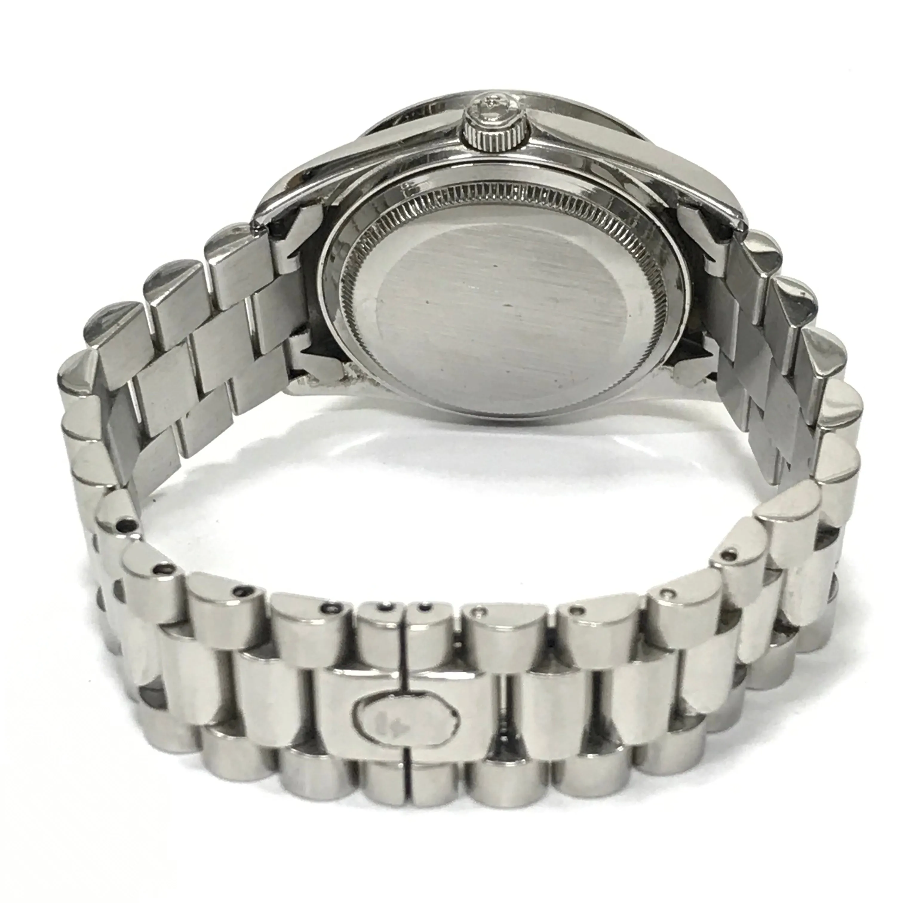 A Bathing Ape Bape Swarovski Crystal Automatic Bapex 'Datejust' Watch Silver